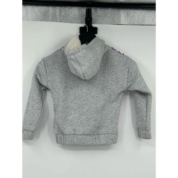 465 Kids by Garanimals  gray sweater hoodie with purple sequins size 5 - Picture 5 of 9